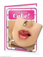 Cake facematt funny birthday card with wearable face mat