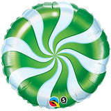 18" Candy Swirl Green Swirl Foil Balloon