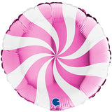 Pink & White Swirly Foil Balloon