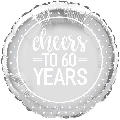 18" Cheers To 60 Years Anniversary Foil Balloon