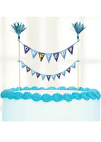 Blue Christening Cake Topper