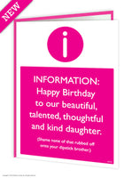 Darling daughter dipstick brother funny birthday card