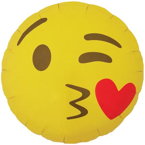 18" Emoji Kissing Heart Foil Balloon