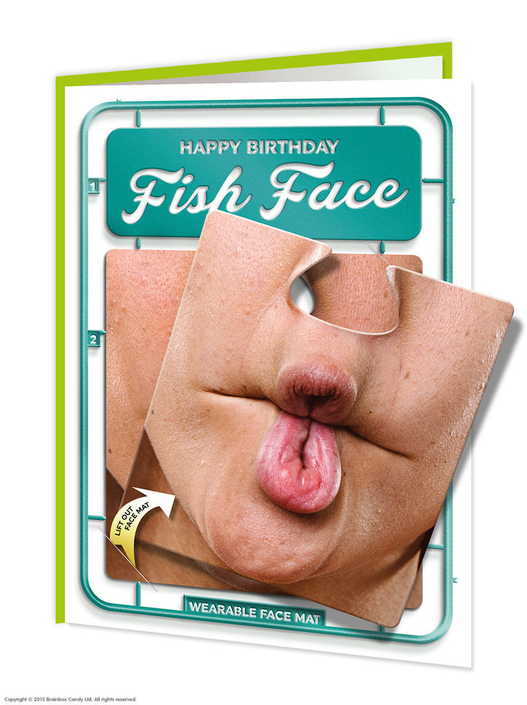 Fish Face Birthday Card With Wearable Face Mat