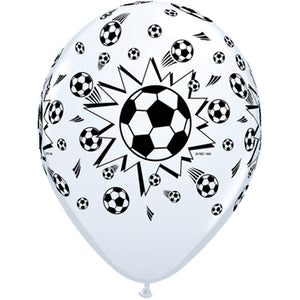 11" White Footballs Latex Balloons (Pack 6 Supplied Uninflated)
