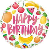 18" Birthday Fruits Foil Balloon