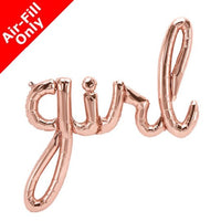 39” Girl Rose Gold Script Foil Balloon