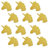 Gold Glitter Unicorn Cake Toppers (Pack of 12)