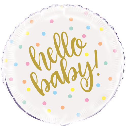 18" Hello Baby Gold Baby Shower Foil Balloon