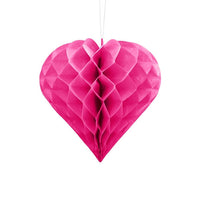 Hot Pink Honeycomb Tissue Paper Heart (20cm)