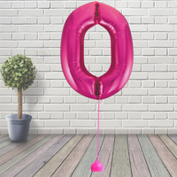 Large Pink Number 0 Balloon