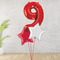 Large Red Number 9 Bouquet