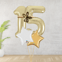 Age 15 Large Gold Double Number Display