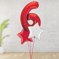 Large Red Number 6 Bouquet