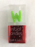 Mini Letter W Candle - Green