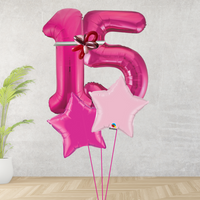 Age 15 Large Pink Double Number Display