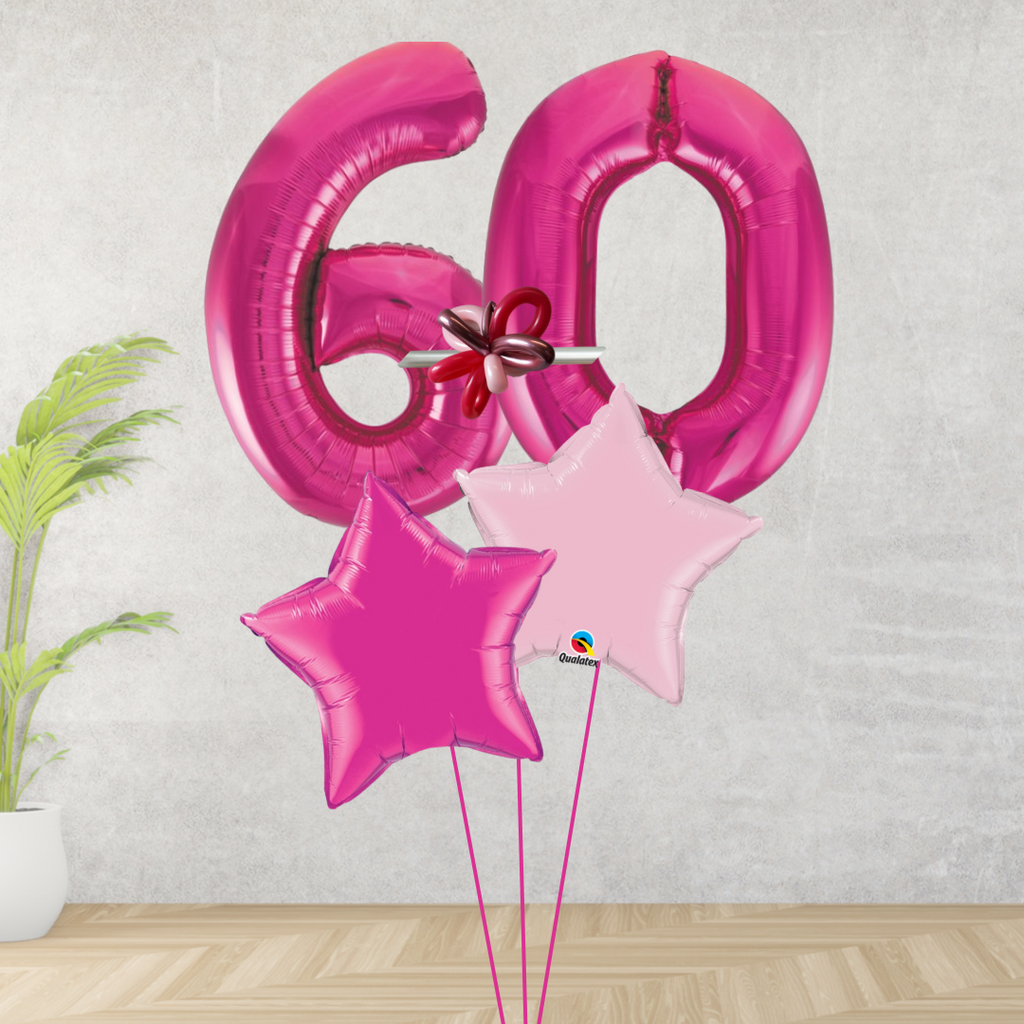 Age 60 Pink Double Number Display