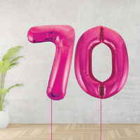 Pink Age 70 Number Balloons