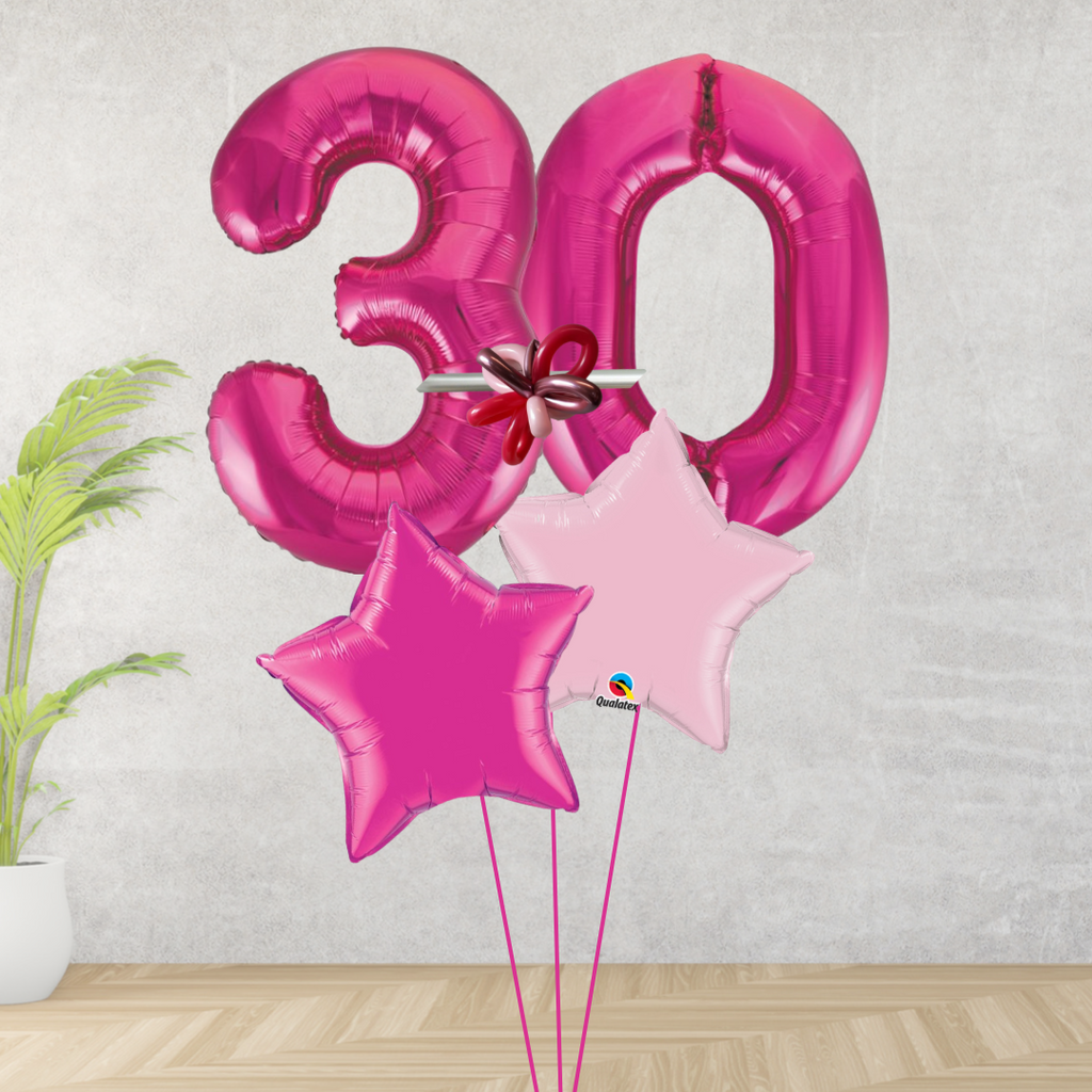 Age 30 Large Pink Double Number Display