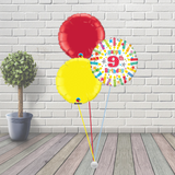 9th Birthday Bright Balloon Cluster