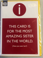 Amazing Sister Greetings Card
