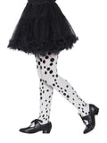 Childs White Dalmatian Spot Opaque Tights