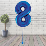Large Blue Number 8 Balloon