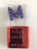 Mini Letter M Candle - Purple