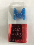 Mini Letter M Candle - Blue