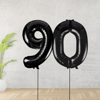 Black Age 90 Number Balloons