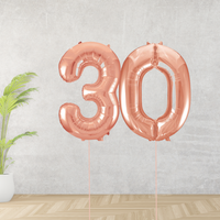 Rose Gold Age 30 Number Balloons