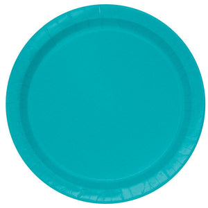 9" Caribbean Blue Round Paper Plate