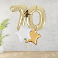 Age 70 Large Gold Double Number Display