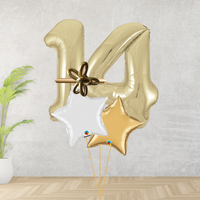 Age 14 Large Gold Double Number Display