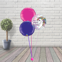 Birthday Bright Unicorn Balloon Cluster