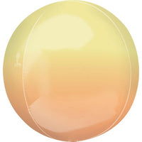 16” Orbz Ombré yellow and orange foil balloon