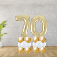 Floor Standing Gold Number Age 70 Stacks