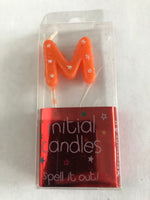 Mini Letter M Candle - Orange