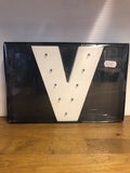 Light Up Wooden Letter V