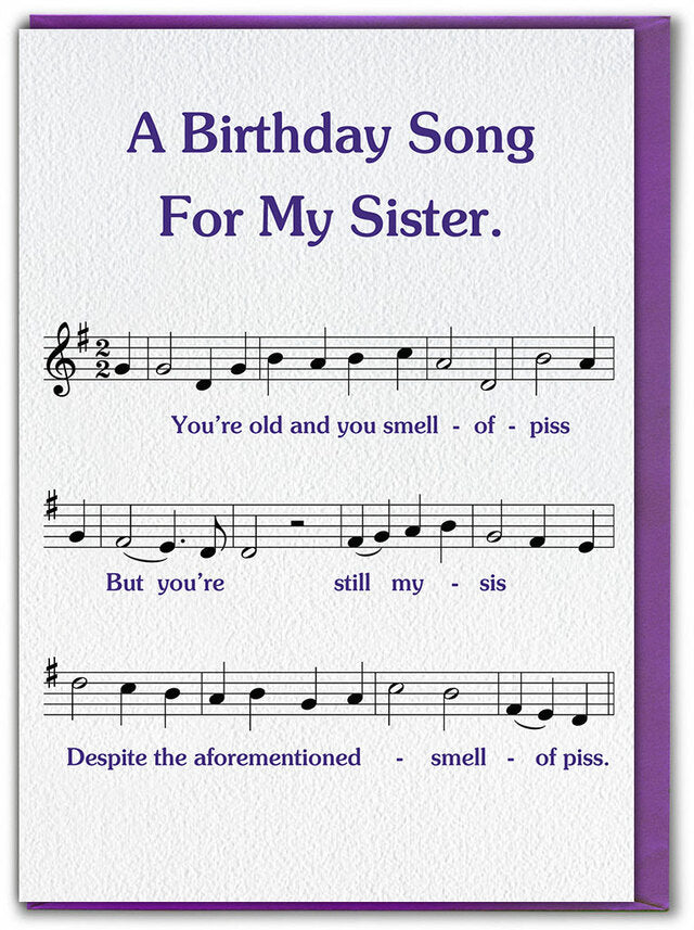 Sister Birthday Song Greetings Card