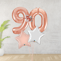 Age 90 Large Rose Gold Double Number Display