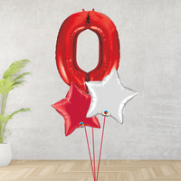 Large Red Number 0 Bouquet