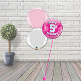 5th Birthday Pink Balloon Cluster