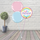 Rainbow Birthday Balloon Cluster