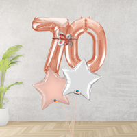 Age 70 Large Rose Gold Double Number Display