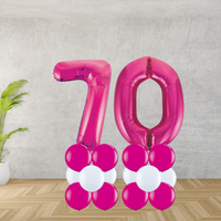 Floor Standing Pink Number Age 70 Stacks