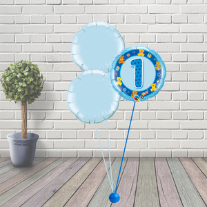 1st Birthday Blue Balloon Cluster