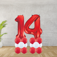 Floor Standing Red Number Age 14 Stacks