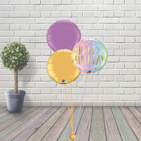 Birthday Pastel Balloon Cluster
