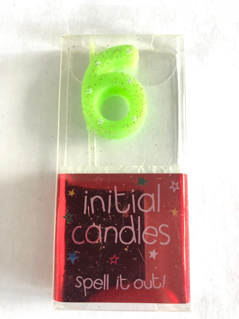 Mini Number 6 Candle - Green